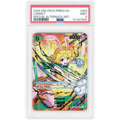 Carrot 2025 One Piece Premium Booster The Best Vol. 2 Special Alternate Art #OP08-023 PSA Authenticated 9 Card
