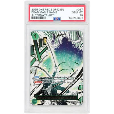 Demon Aura Nine Sword Style Asura Blades Drawn Dead Man's Game 2025 One Piece Legacy of the Master Special Alternate Art #OP12-037 PSA Authenticated 10 Card