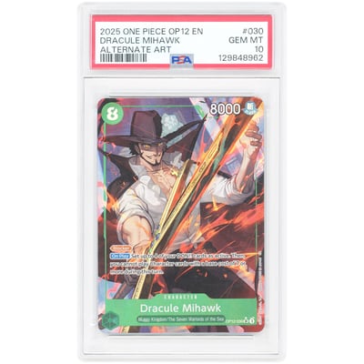 Dracule Mihawk 2025 One Piece Legacy of the Master Alternate Art #OP12-030 PSA Authenticated 10 Card