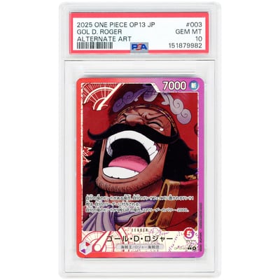 Gol D. Roger 2025 One Piece Carrying On His Will Alternate Art #OP13-003 PSA Authenticated 10 Card