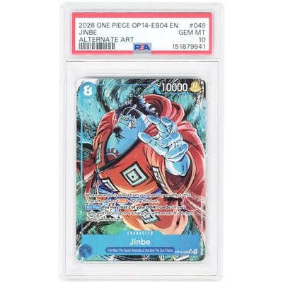 Jinbe 2026 One Piece The Azure Sea's Seven Alternate Art #OP14-049 PSA Authenticated 10 Card