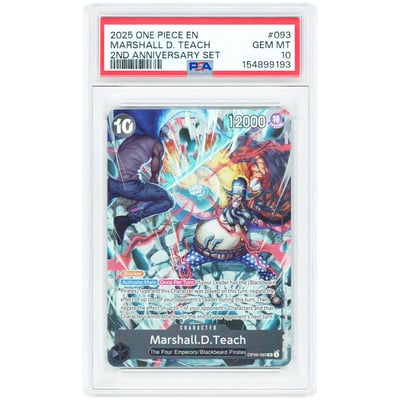 Marshall.D.Teach 2025 One Piece English Version 2nd Anniversary Set Promo #OP09-093 PSA Authenticated 10 Card