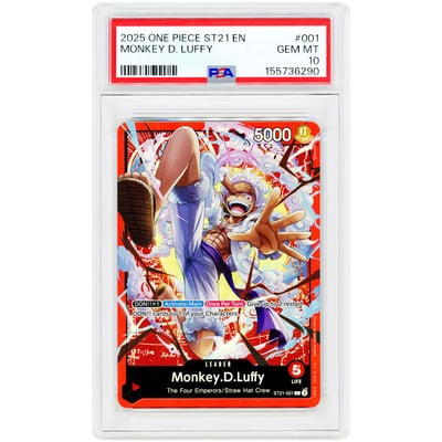 Monkey D. Luffy 2025 One Piece Starter Deck EX: Gear 5 Leader #ST21-001 PSA Authenticated 10 Card