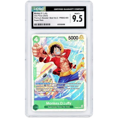 Monkey D.Luffy 2025 One Piece Premium Booster: The Best Vol. 2 Super Rare #PRB02-005 CGC Authenticated 9.5 Card