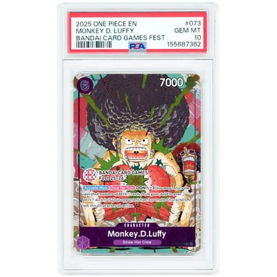 Monkey.D.Luffy 2025 One Piece BANDAI Card Games Fest 25-26 Promo #OP07-073 PSA Authenticated 10 Card