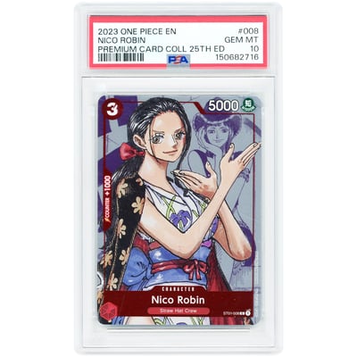 Nico Robin 2023 One Piece Premium Card Collection 25th Edition #008 PSA Authenticated 10 Card