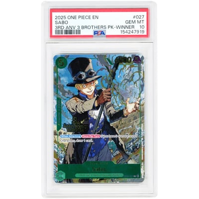 Sabo 2025 One Piece 3rd Anniversary Winner Promo #OP09-027 PSA Authenticated 10 Card