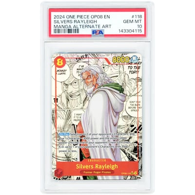 Silvers Rayleigh 2024 One Piece Manga Alternate Art #118 PSA Authenticated 10 Card