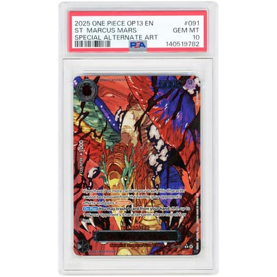 St. Marcus Mars 2025 One Piece Carrying On His Will Special Alternate Art #OP13-091 PSA Authenticated 10 Card