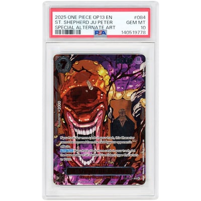 St. Shepherd Ju Peter 2025 One Piece Carrying On His Will Special Alternate Art #OP13-084 PSA Authenticated 10 Card