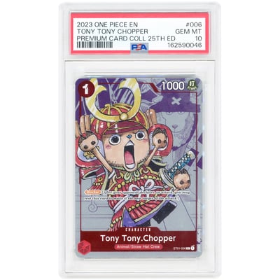 Tony Tony.Chopper 2023 One Piece Premium Card Collection 25th Edition Alternate Art Promo #ST01-006 PSA Authenticated 10 Card