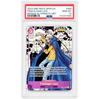 Trafalgar Law 2023 One Piece Awakening of the New Era Manga Alternate Art #069 PSA Authenticated 10 Card