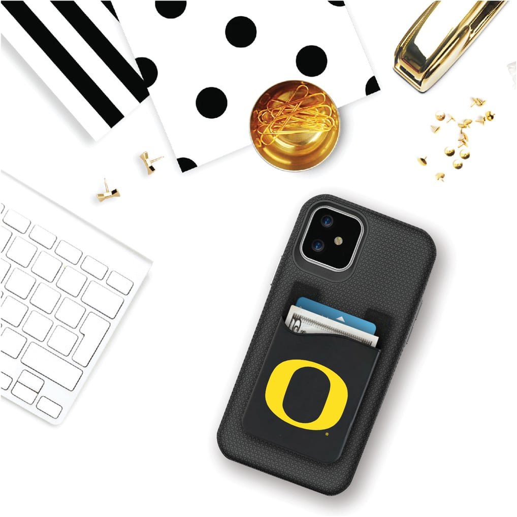 Oregon Ducks Top Loading Faux Leather Phone Wallet Sleeve - Black