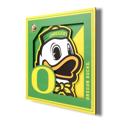 Oregon Ducks Fanpoint 12'' x 12'' 3D Logo Wall Art