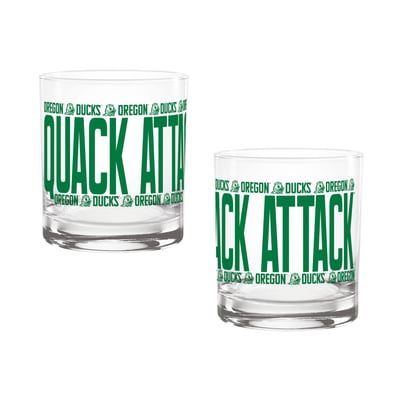 Indigo Falls Oregon Ducks Elevated Rocks Glass - Set of 2

