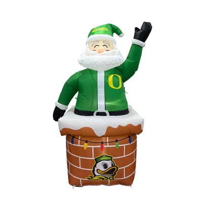 Oregon Ducks Logo Brands Santa in Chimney Yard Inflatable