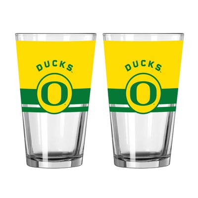 Oregon Ducks Logo Brands Two-Piece 16oz. Horizon Pint Glass Set