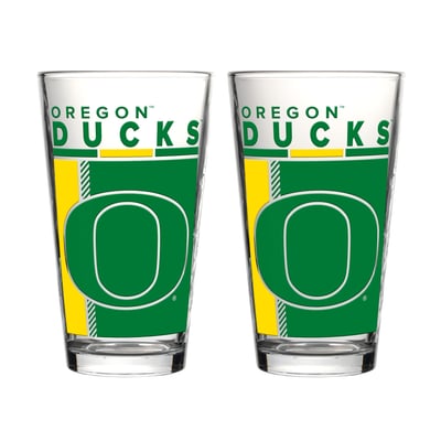 Oregon Ducks Logo Brands Two-Piece 16oz. Pint Glass Set