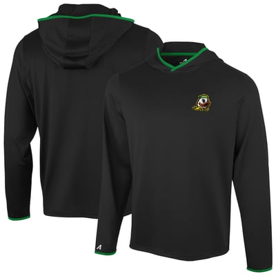  Oregon Ducks Antigua Brink Color Pop Long Sleeve Hoodie T-Shirt - Black