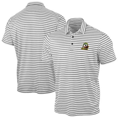 Oregon Ducks Antigua Space Stripe Polo - Black