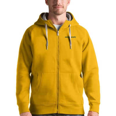 Oregon Ducks Antigua Victory Full-Zip Hoodie - Gold