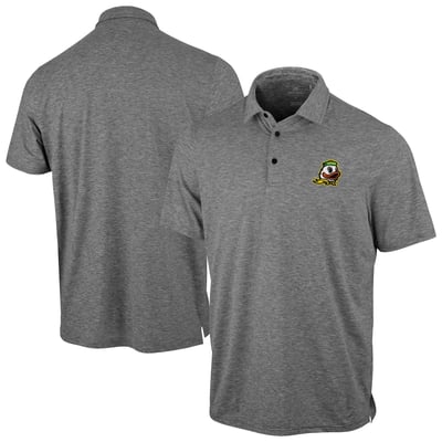 Oregon Ducks Antigua Static Polo - Heather Black