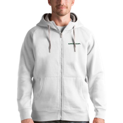 Oregon Ducks Antigua Victory Full-Zip Hoodie - White