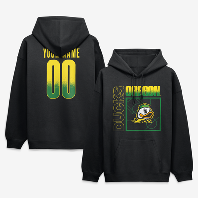 Oregon Ducks Big & Tall Home Court Pop Personalized Any Name & Number Hoodie - Black