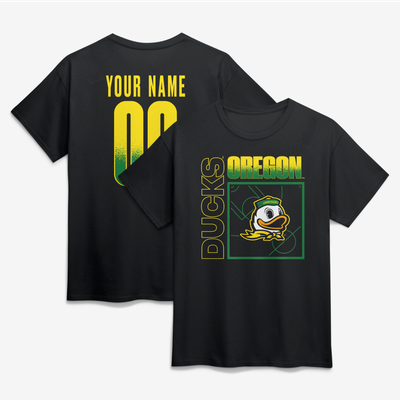 Oregon Ducks Big & Tall Home Court Pop Personalized Any Name & Number T-Shirt - Black