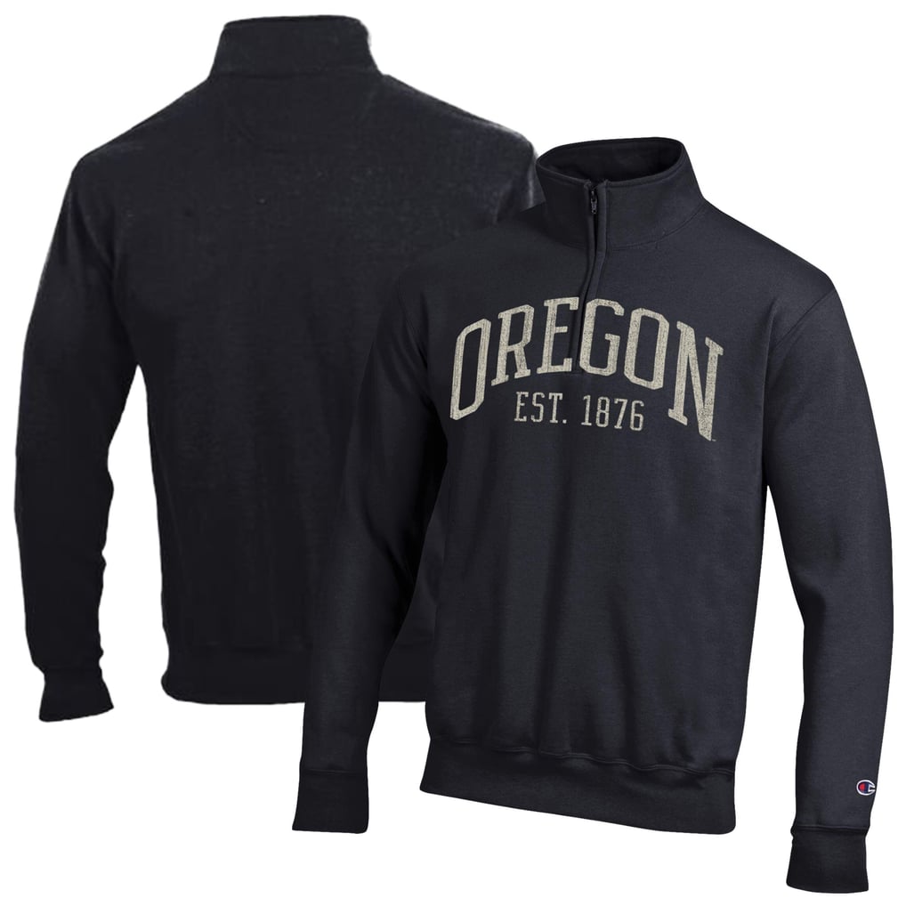  Oregon Ducks Champion Powerblend Quarter-Zip Pullover - Black