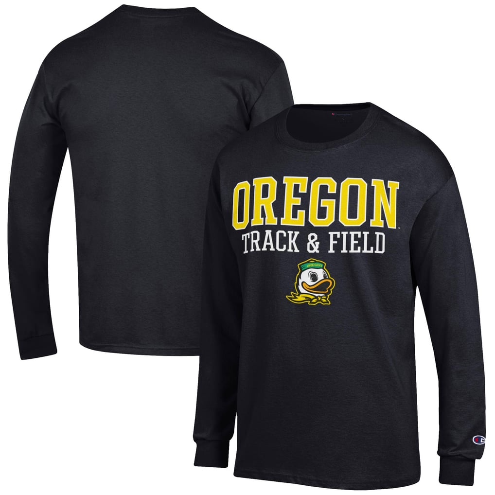  Oregon Ducks Champion Track & Field Stack Long Sleeve T-Shirt - Black
