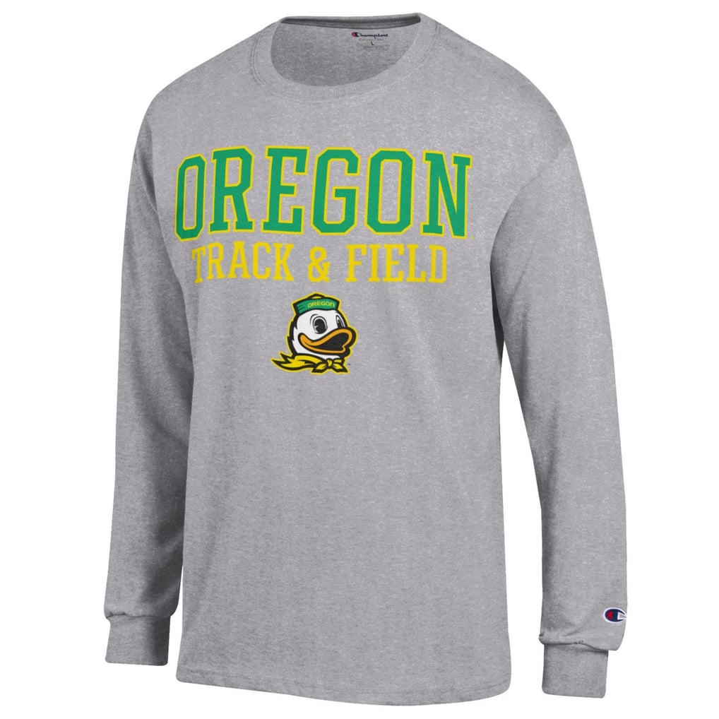  Oregon Ducks Champion Track & Field Stack Long Sleeve T-Shirt - Gray