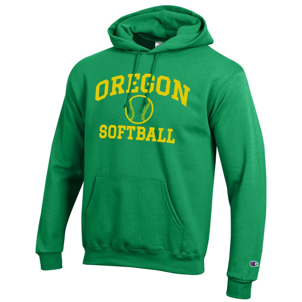 Oregon Ducks Champion Primary Team Logo Icon Softball Powerblend Pullover Hoodie - Green