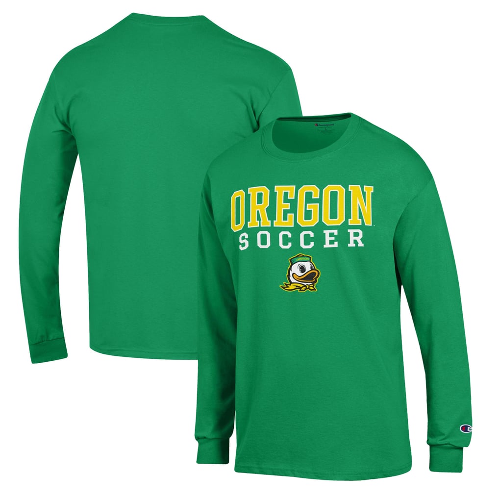 Oregon Ducks Champion Soccer Stack Logo Long Sleeve T-Shirt - Green
