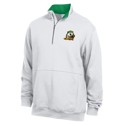  Oregon Ducks Champion Fleece Quarter-Zip Pullover - White