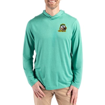  Oregon Ducks Cutter & Buck Coastline Recycled Double Peached Hoodie - Kelly Green