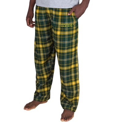 Oregon Ducks Fanatics Big & Tall Ultimate Plaid Flannel Pajama Pants - Green/Yellow