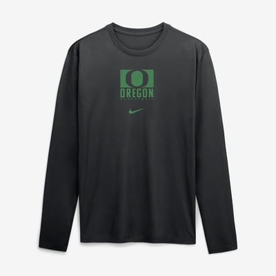  Oregon Ducks Nike Courtside Legend Dri-FIT Long Sleeve T-Shirt - Black