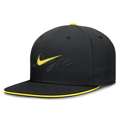 Oregon Ducks Nike Dri-FIT Primetime Script Fitted Hat - Black