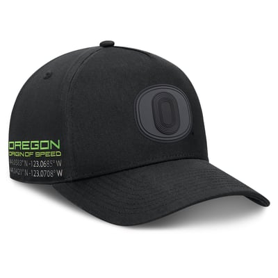 Oregon Ducks Nike Origin of Speed Rise Adjustable Hat - Black