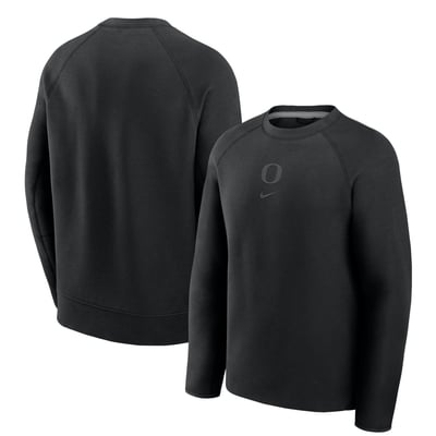  Oregon Ducks Nike Tech Fleece Raglan Sweatshirt - Black