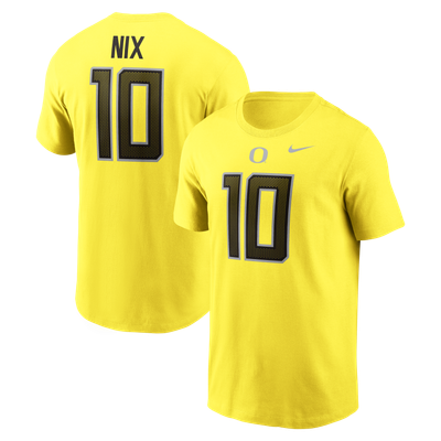 Bo Nix Oregon Ducks Nike Name & Number T-Shirt - Yellow