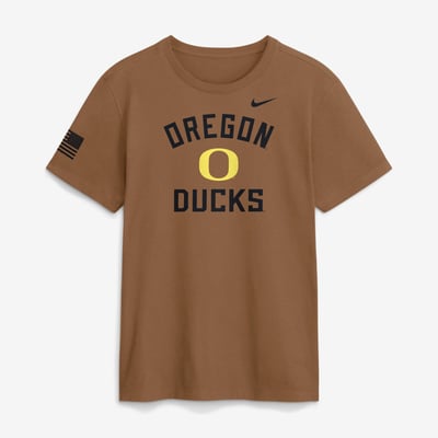 Oregon Ducks Nike 2026 Military Appreciation Sideline Dri-FIT T-Shirt - Brown