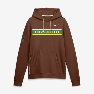 Oregon Ducks Nike 2026 Military Appreciation Sideline Standard Issue Dri-FIT Hoodie - Brown