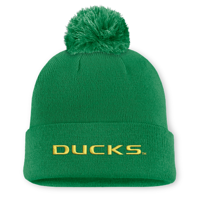  Oregon Ducks Nike Peak Cuffed Knit Hat With Pom - Green