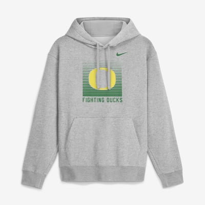  Oregon Ducks Nike Primetime Gradient Square Club Hoodie - Heather Gray