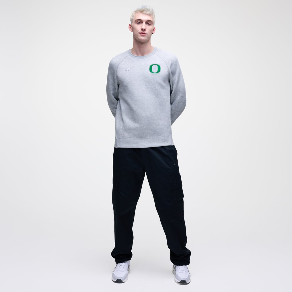 Oregon Ducks Nike Tech Fleece Raglan Sweatshirt - Heather Gray