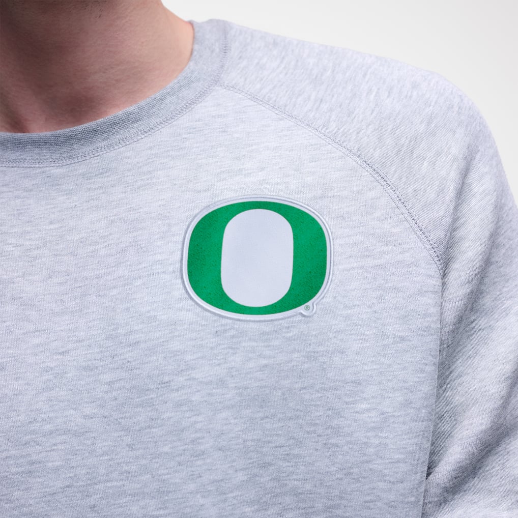 Oregon Ducks Nike Tech Fleece Raglan Sweatshirt - Heather Gray