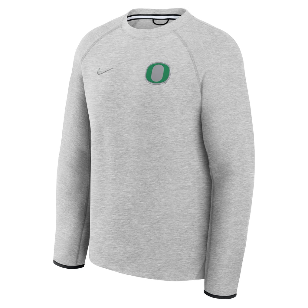 Oregon Ducks Nike Tech Fleece Raglan Sweatshirt - Heather Gray