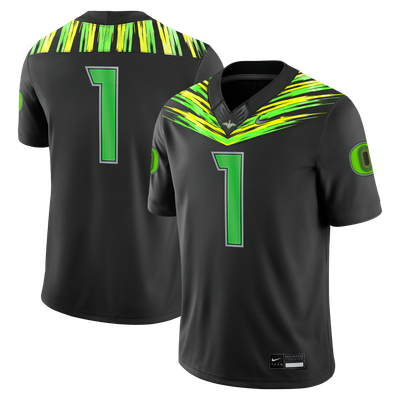 #1 Oregon Ducks Nike Origin of Speed Game Jersey - Black